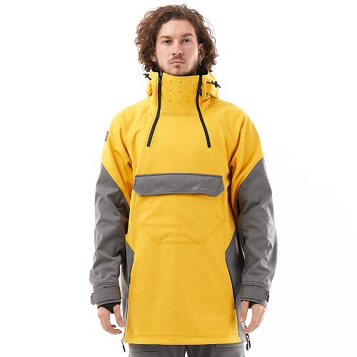 Куртка-анорак сноубордическая DF UKTUS Man Yellow - Grey                    