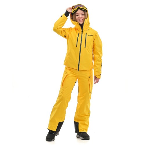 Куртка горнолыжная утепленная Gravity Premium WOMAN Yellow-Dark Ocean            фото 13