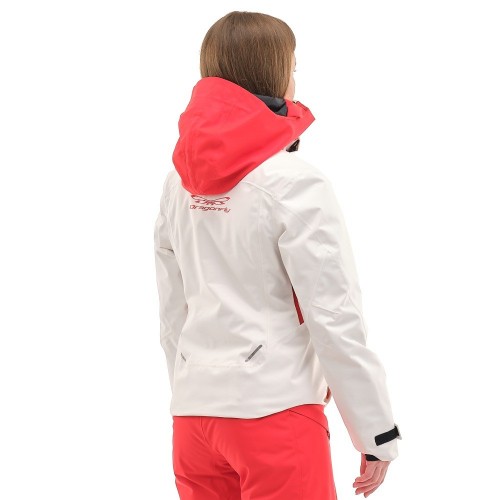 Куртка горнолыжная утепленная Gravity Premium WOMAN Gray-Red Fluo      фото 3